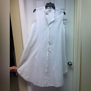 Eileen Fisher White Organic Cotton Sleeveless Dress – Size S